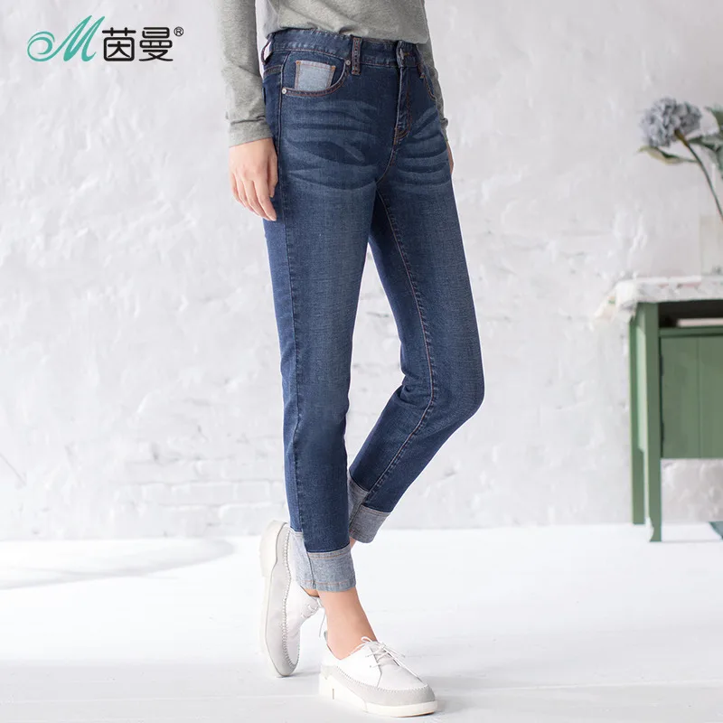 

INMAN Women's 2017 Spring Vintage Washing all-match jeans ankle pants