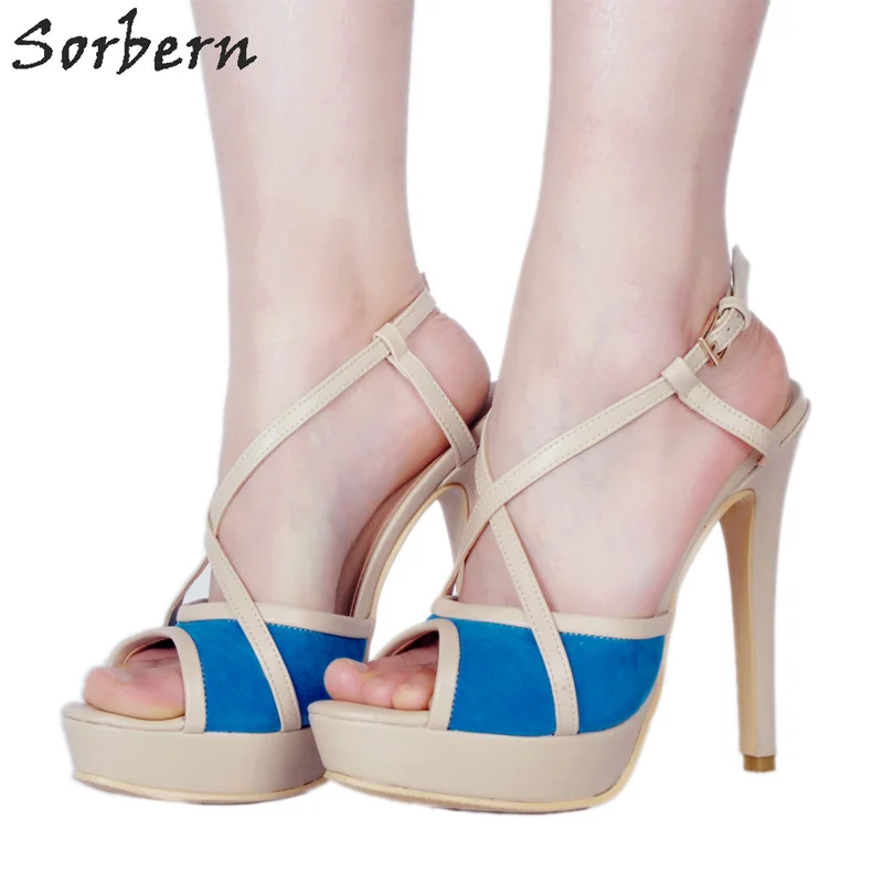 

Sorbern Cross Straps Platform Open Toe Slingbacks Runway Shoes Ladies High Heels Platform Black Shoes For Women Strappy Sandals