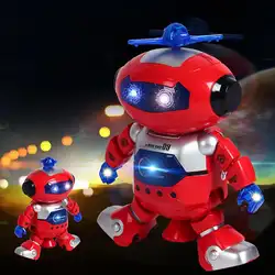 Электрический ходячий танцующий робот 360 градусов вращается Музыка Светодиодный развивающая детская игрушка для мальчиков детские