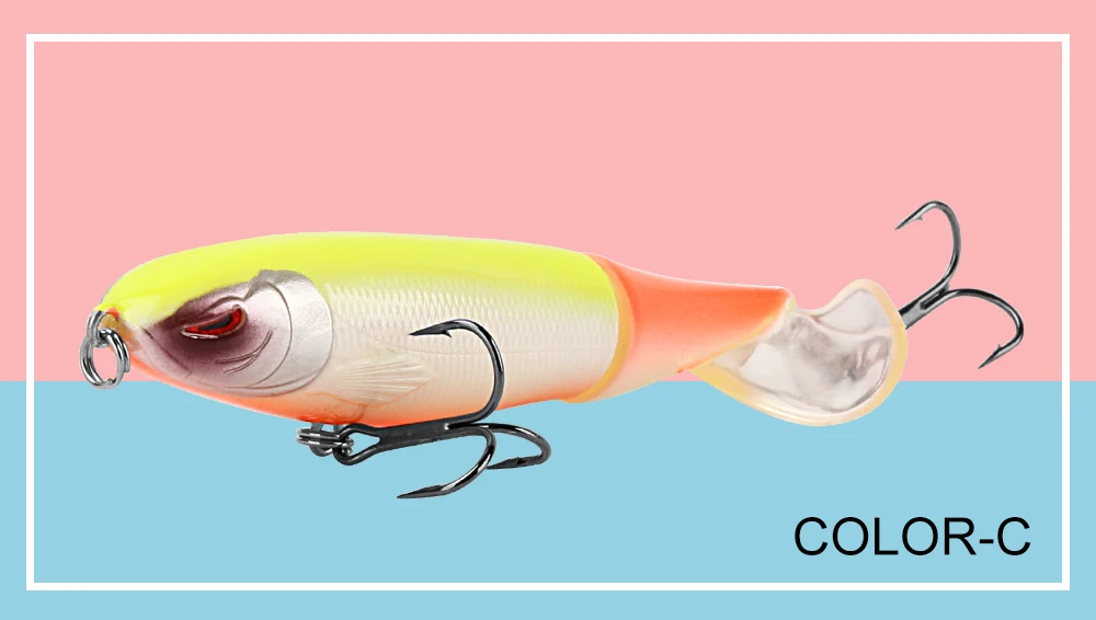 Spinpoler Whopper Popper Minnow Fishing Lure Hard Bait 10cm 13g Plopper Soft Rotating Tail Topwater Bass Sea Fishing Tackle  (8)