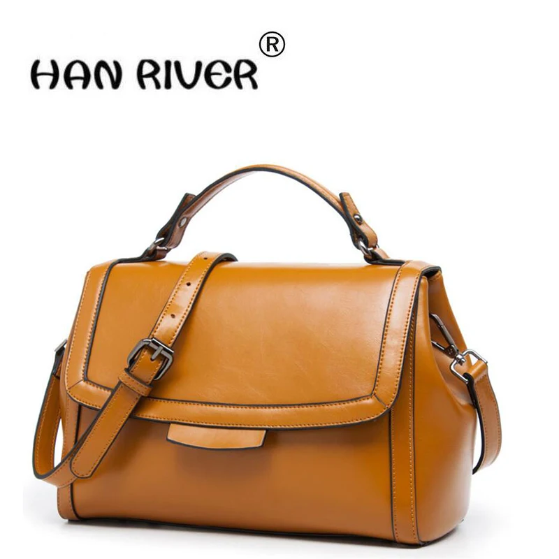 

HANRIVER 2018 Spring and summer new fashion style elegant real leather with a single shoulder lady's leather handbag