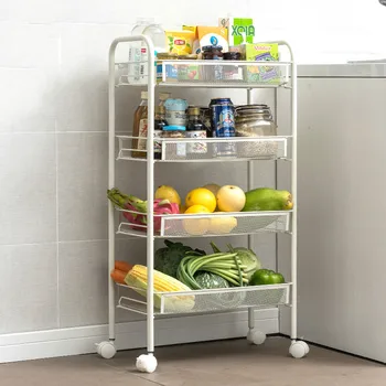 

Kitchen multi-layer trolley with wheels removable cabinet storage items finishing storage rack