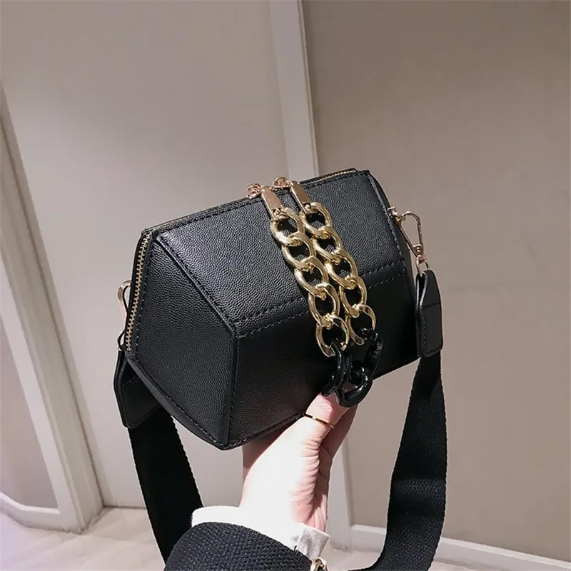 

Unique Designer Chain Wide Strap Shoulder Messenger Bags Women Purses and Handbags Sac A Main
