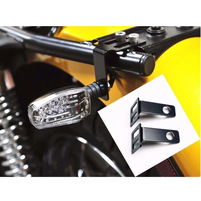 

2X Motorcyle Rear Turn Signal Relocater Holder Seat Mount Bracket Bobber Triumph Street bike Dirt bike Dual Sport bike Cruiser