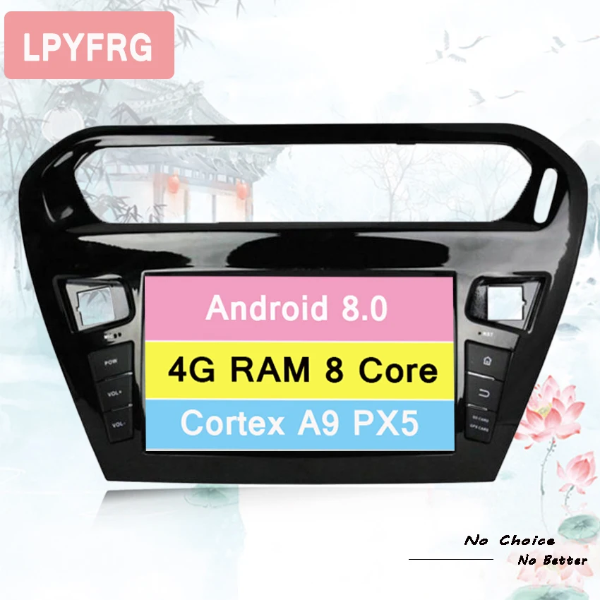 Excellent 8 inch Android 9.0 HD 4+32GB Touchscreen GPS car Radio Unit for 2010-2015 Peugeot 301 2013-2018 support DVR 1080P DVD Head Unit 4