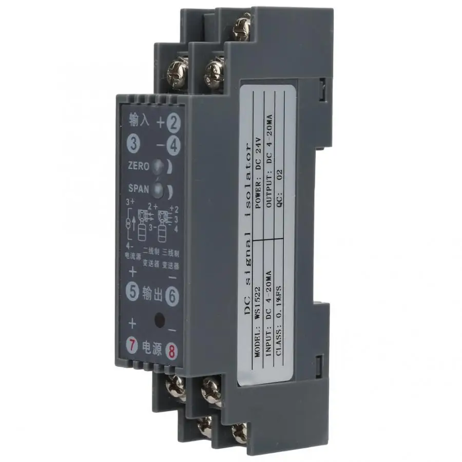

Signal Generator DC 24V 1 In 1 Out AC Current Signal Isolator Transmitter 4-20mA PLC Input Signal Conditioner Measuring Tools