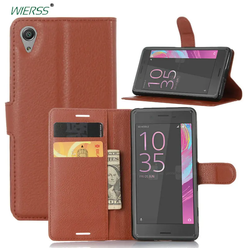 

Luxury Flip Leather Case cover For Sony Xperia X Dual F5121 F5122 5" Back Cover Housing Wallet case shell+Card+Stand