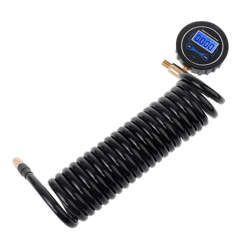 

Digital Deflator Inflator Pressure Gauge Monitor for Air Pump with 3m 10ft Extension Coil Hose