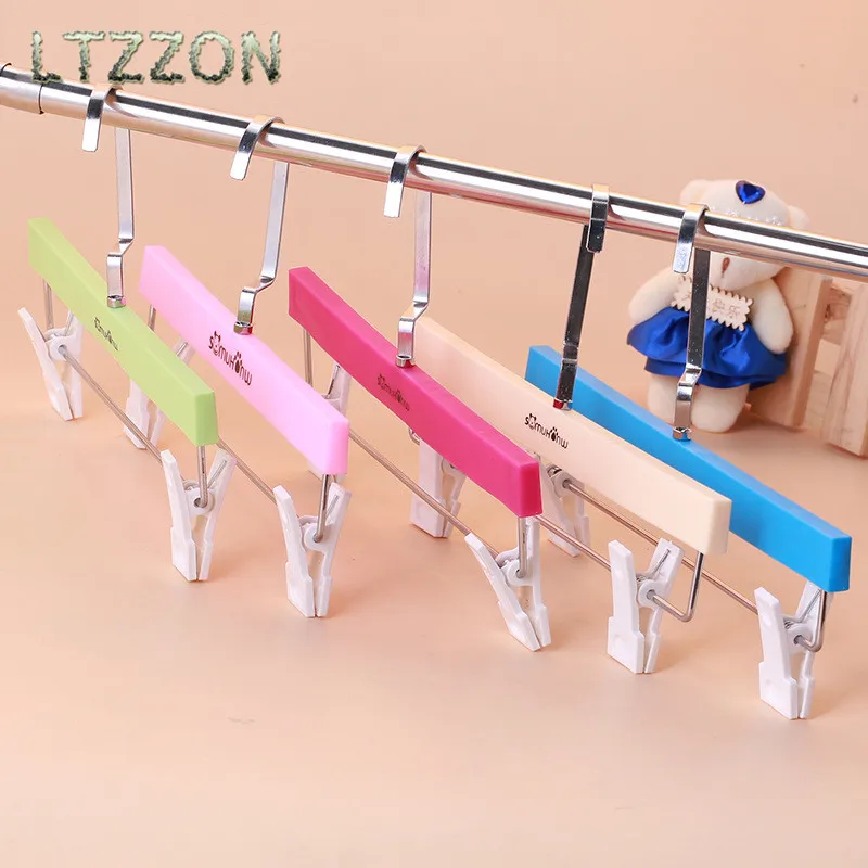 1PC Colorful Cute Plastic Children Clothes Hanger Kids Trousers Drying