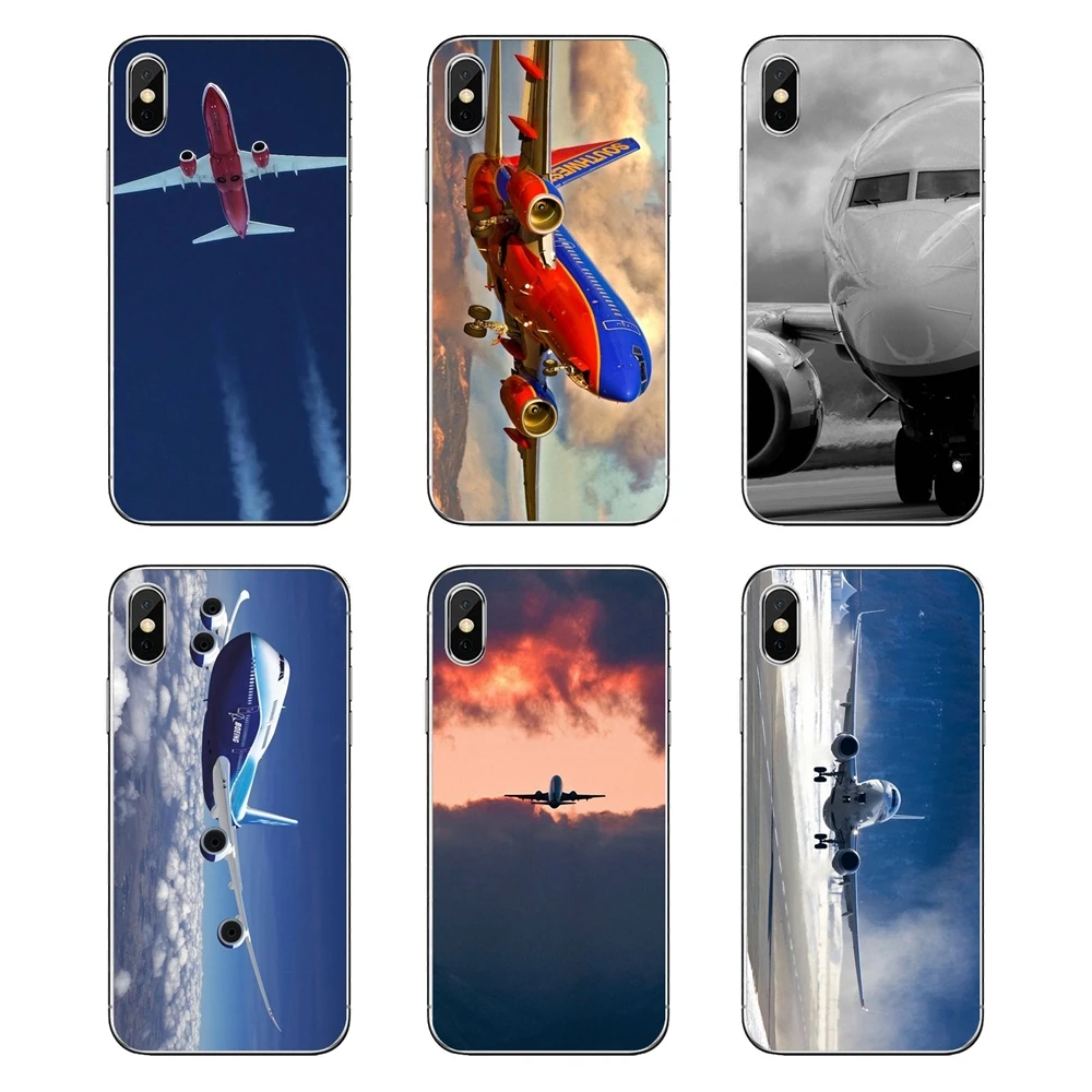 

For Huawei Honor 8 8C 8X 9 10 7A 7C Mate 10 20 Lite Pro P Smart Plus Night Flight B737 Aircraft Soft Transparent Shell Covers