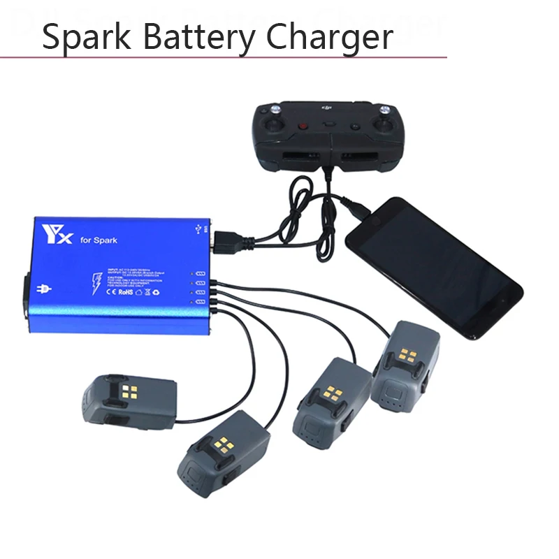 

DJI park Multi Battery Charger Battery and Remote Controller Charger for For Dji Spark Drone Rapid Intelligent Charging Hub