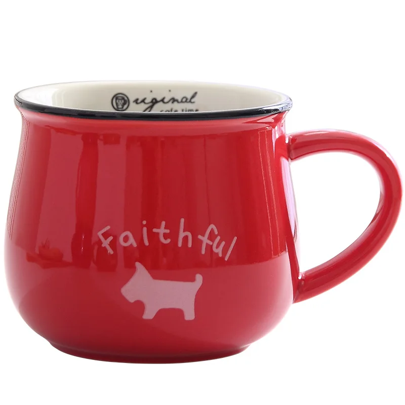 Керамическая кофейная кружка faithdog Мультяшные чашки для молока и чая простая