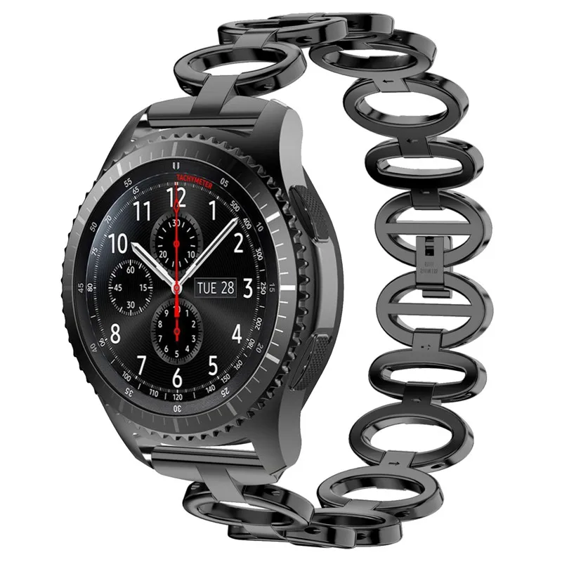 

22MM for Samsung Gear S3 Frontier/Classic and Moto 360 2nd Gen 46mm Watch Stainless Steel Chain Style Bracelet Smart Watch Band