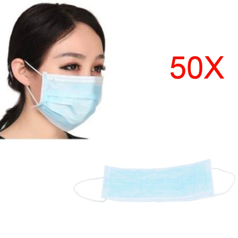 

droppshiping 50pcs Mask Respirator Nail Medical dental disposable Earloop Anti-Dust Face Surgical Masks Drop MFJ99