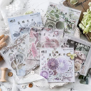 

50pcs/pack Kawaii Light Retro Age Series Stickers DIY Decorative Sealing Sticker Label scrapbooking Stationery