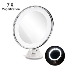 RUIMIO 7X Magnifying Cosmetic Makeup Mirror With Power Locking Suction Cup Bright Diffused Light 360 Degree
