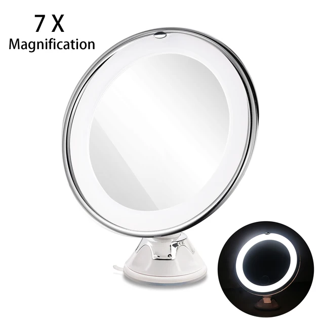 Ruimio 7x Magnifying Mirrors Cosmetic Makeup Mirror With Ruimio 7x Magnifying Mirrors Cosmetic Makeup Mirror With Locking Suction Cup Bright Diffused Light 360