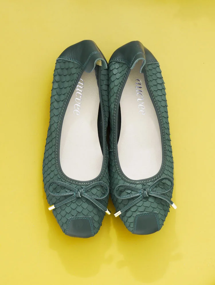Genuine Leather Women Soft Flats Women Slip-on Shoes Square Toe Elegant Office Lady Shoes for Party Causal Baleriny Woman Loafer (32)