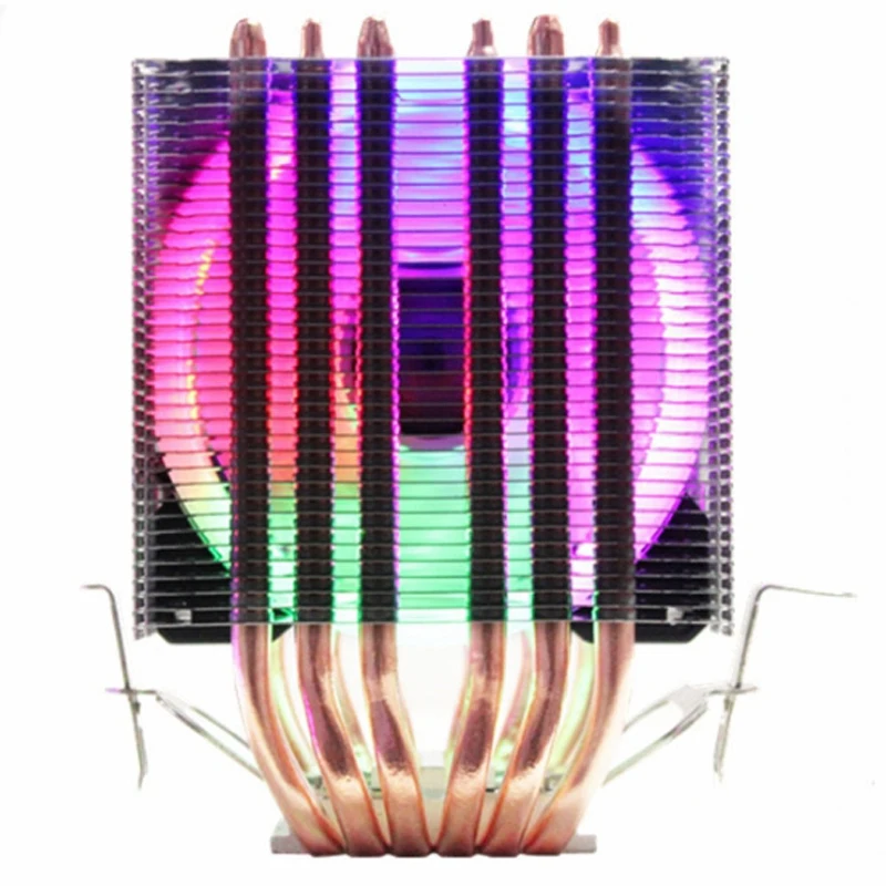 6 Heatpipes Cpu Cooler Fan With Rgb Dual-Tower Radiator 9Cm Fan Cooling Heatsink For Intel 775/1150/1151/1155/1156/1366 For Am