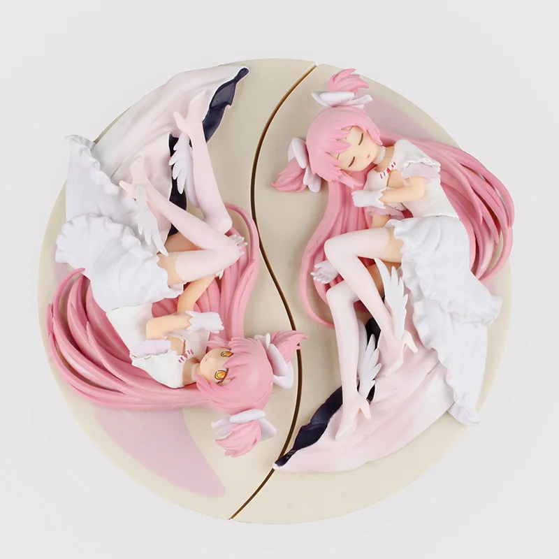 Ceny 2019 promocyjna cena 14cm Puella Magi Madoka Magica kaname Madoka Akemi Homura leżąca figurka model kolekcjonerski zabawki