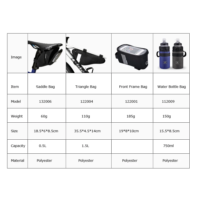 Clearance Roswheel Sahoo Series Bike Bicycle Cycling Saddle Bag Rear Seat Bag Top Tube Front Frame Bag Triangle Pannier Pack 1