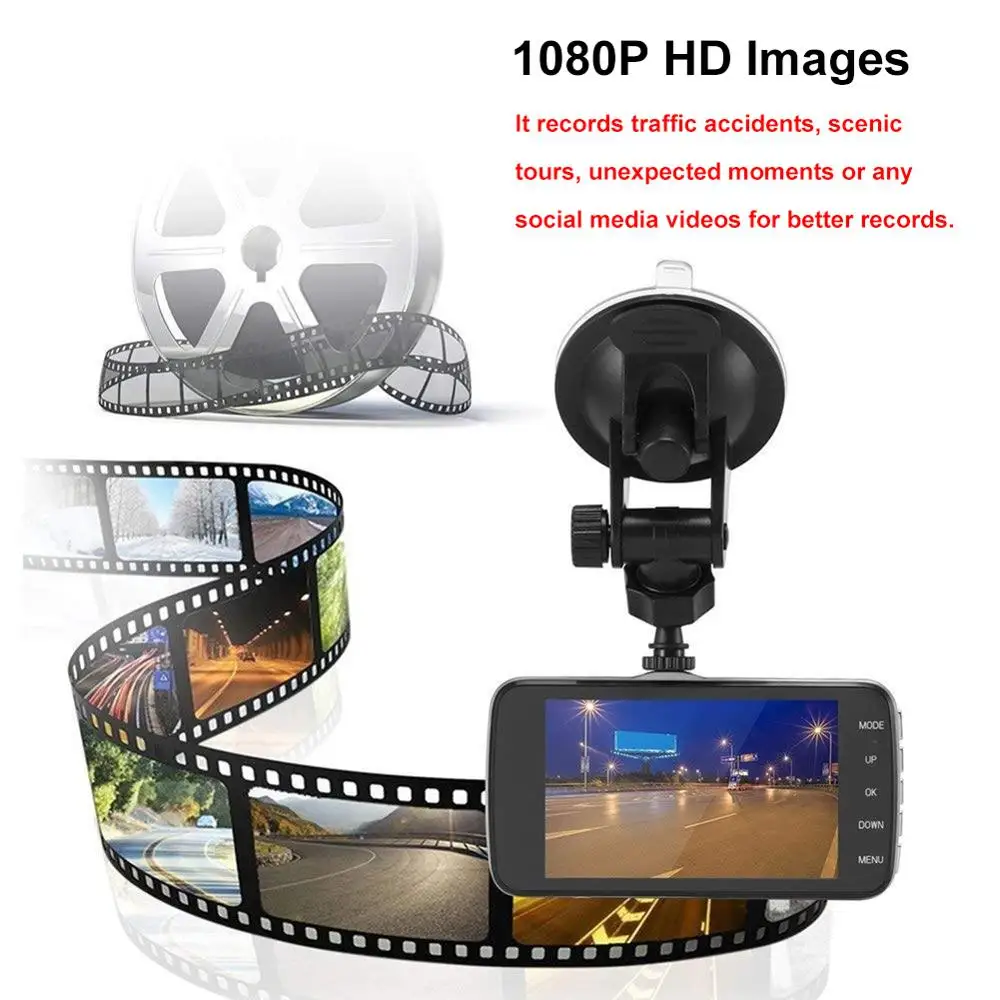 Автомобильный видеорегистратор 4 дюймовый IPS HD full 1080P экран автомобильная камера
