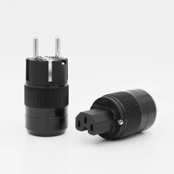 

High End Rhodium Plated EUR Schuko EU Power Plug & IEC Connector plug