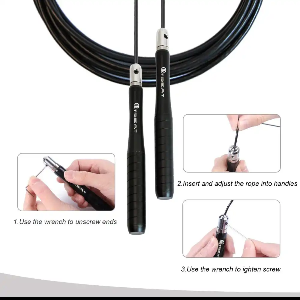 MMA Professional Jump Rope for Boxing Cross Fitness Training 360 Degree Spin /& Easy Adjustable Home Gym WOD Speed Jump Rope