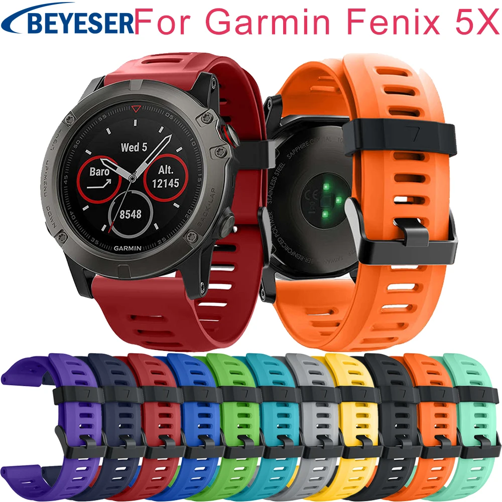 Ремешок для часов Garmin Fenix 3/3HR 26 мм силиконовый ремешок Fenix3 / 5X браслета с hd