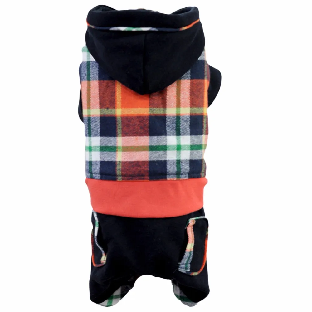Warm Winter Pet Dog Clothes Dogs Costume Cute font b Tartan b font Pets Hoodie Coat