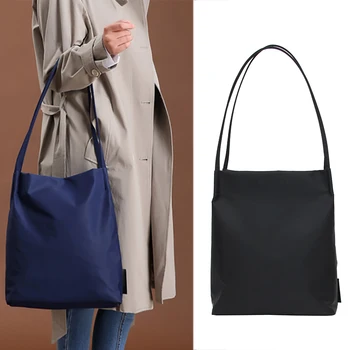 

Korean Women Bucket Bag Casual Large Capacity Nylon Waterproof Shoulder Bag All Match Oxford Handbags Holiday Beach Tote Bag