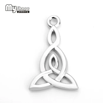 

My Shape Triqueta Charms Metal Witchcraft Pendant Making DIY Necklace Bracelet Charm Wiccan jewelry For Men Women 30pcs
