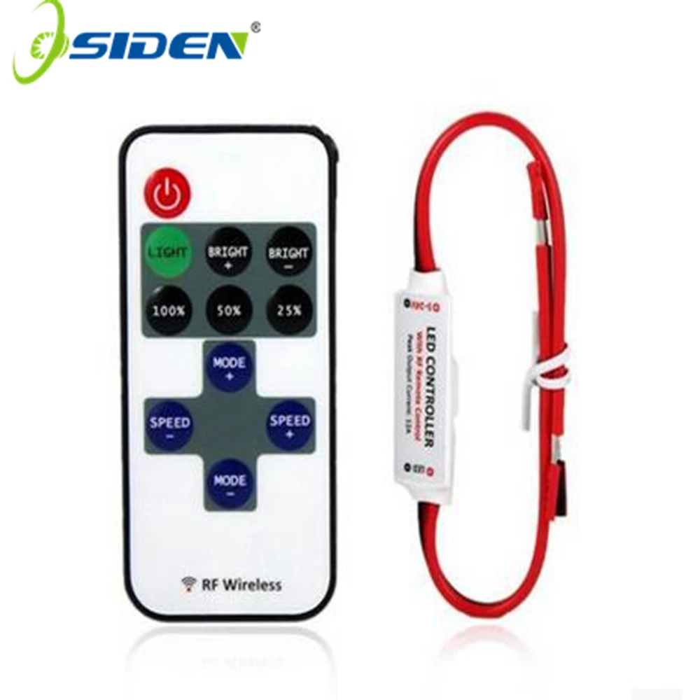 1PC Mini RF LED Controller Single Color With Wireless Remote Control Mini Dimmer for 5050 / 3528