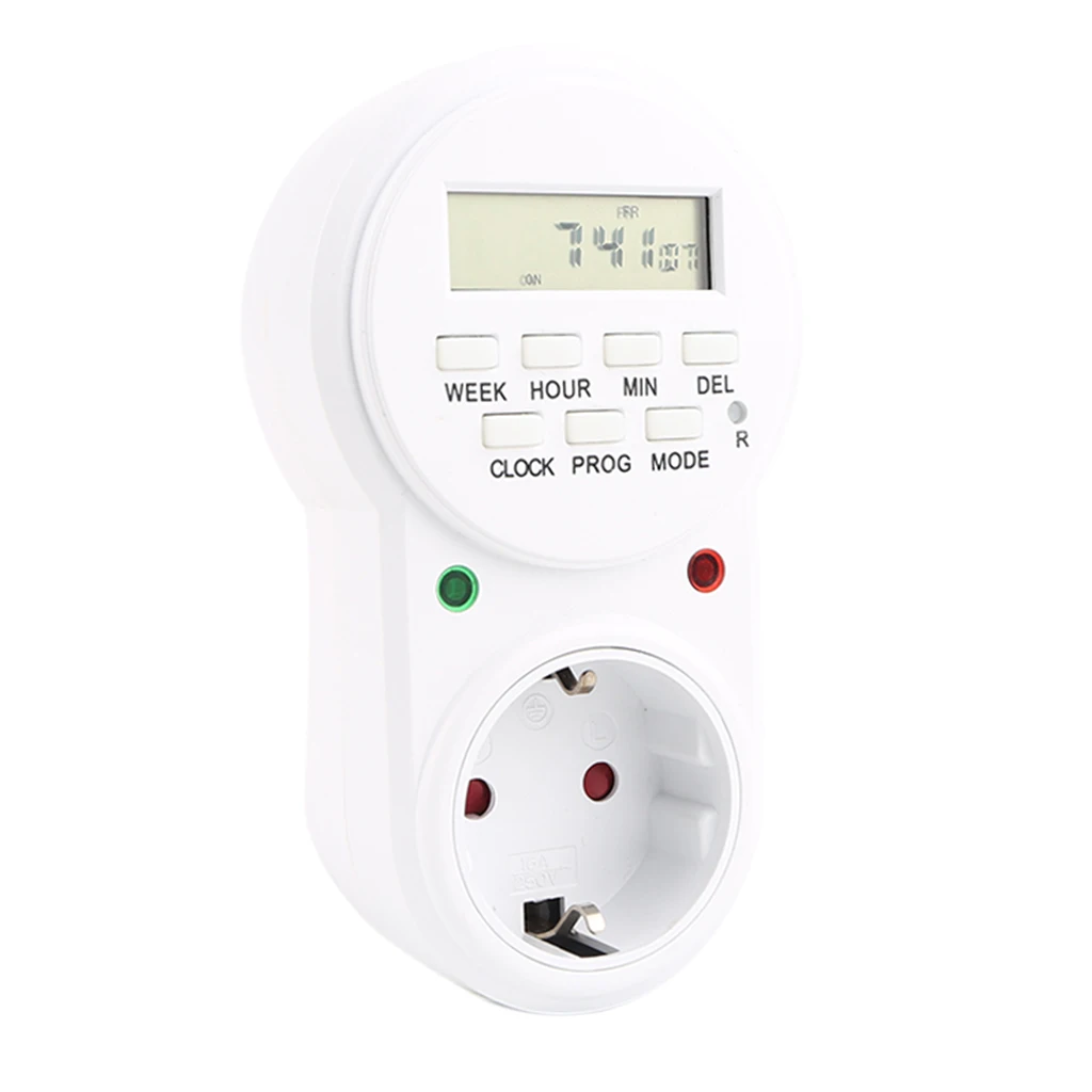 Electronic Plug-in Programmablel LCD Screen 24Hour Timer Switch Socket Adapter EU Plug for Small Home Appliances