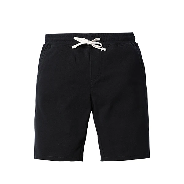 SIMWOOD, летние мужские шорты до колена, с необработанным краем, на завязках, спортивные штаны для бега, короткие, высокое качество, брендовая одежда, 180024 - Цвет: black
