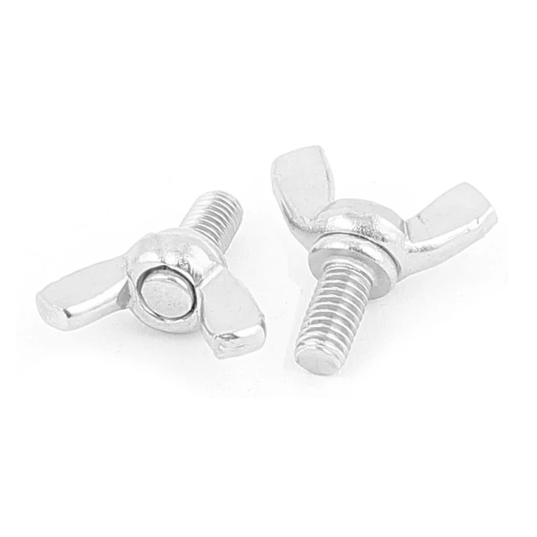 HHTL M5 Thread 304 Stainless Steel Thumb Wing Hand Bolt Screws 5pcs