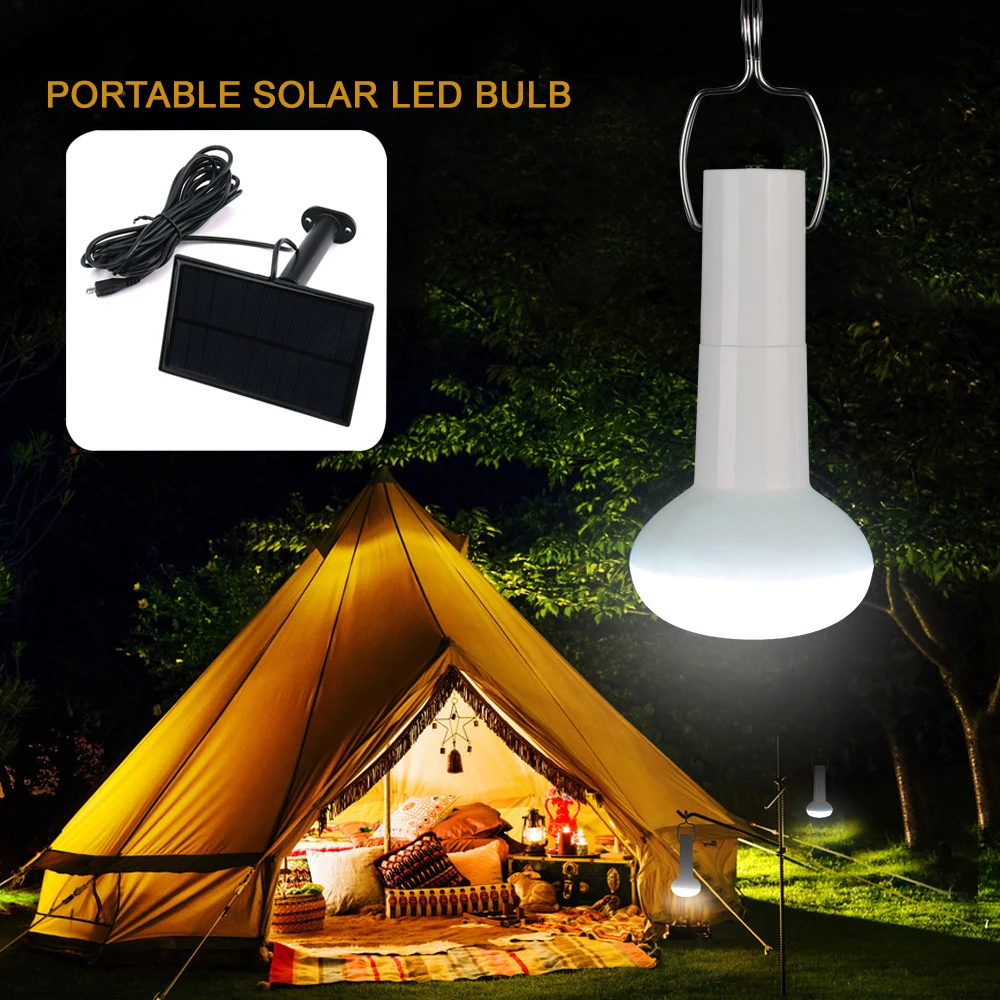 

BORUiT Solar Panel LED Bulb Outdoor Camping Solar Lamp 13 LED Flashlight USB Rechargeable Mutifunction Night Lighting Lantern