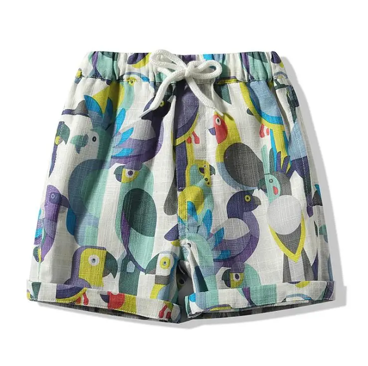 Everweekend Cute Child Boys Kids Birds Print Pockets Short Pants