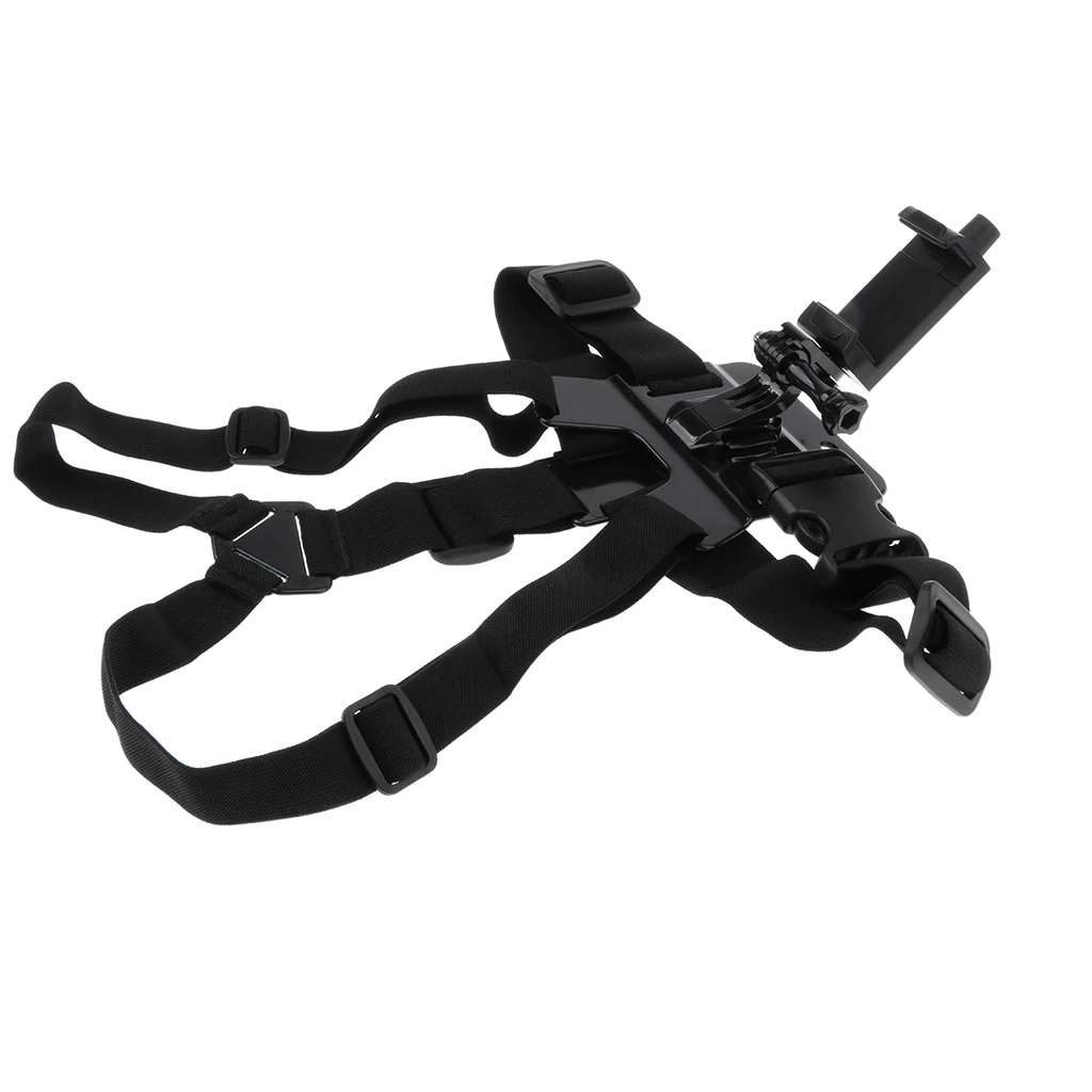 Mobile Phone Chest Mount Harness Strap Holder Cell Phone Clip Action Camera for Samsung iPhone Plus Adjustable straps