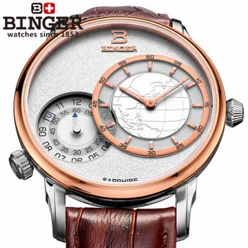 AAAA top quality digital deluxe boys Gents Quartz Watches GMT Brown Men s Leather Bracelets Binger