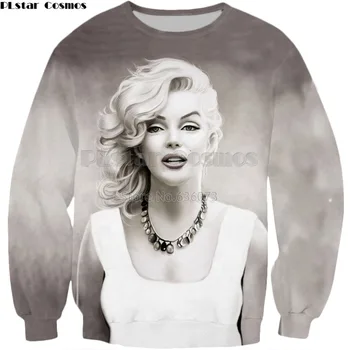 

PLstar Cosmos 2018 New Fashion 3D Sweatshirt New design Sexy actress Marilyn Monroe print Mens Womens Long Sleeve Outerwear