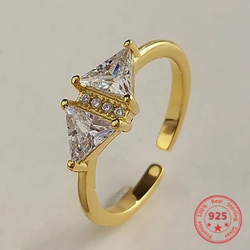 

Silver 925 Fashion Cubic Zirconia Gold Ring Luxury Designer Jewelry for Women