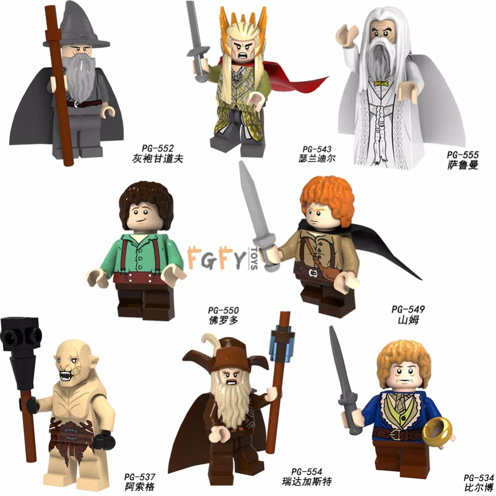 

For Legoing Lord of the Rings Figures Arwen Bilbo Bombur Frodo Gandalf Galadriel Aragon Building Blocks Set Toys Kits Bricks kid
