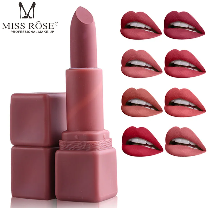 

MISS ROSE 12 color Matte lipstick durable easy to color lipstick easy on makeup lip makeup color makeup