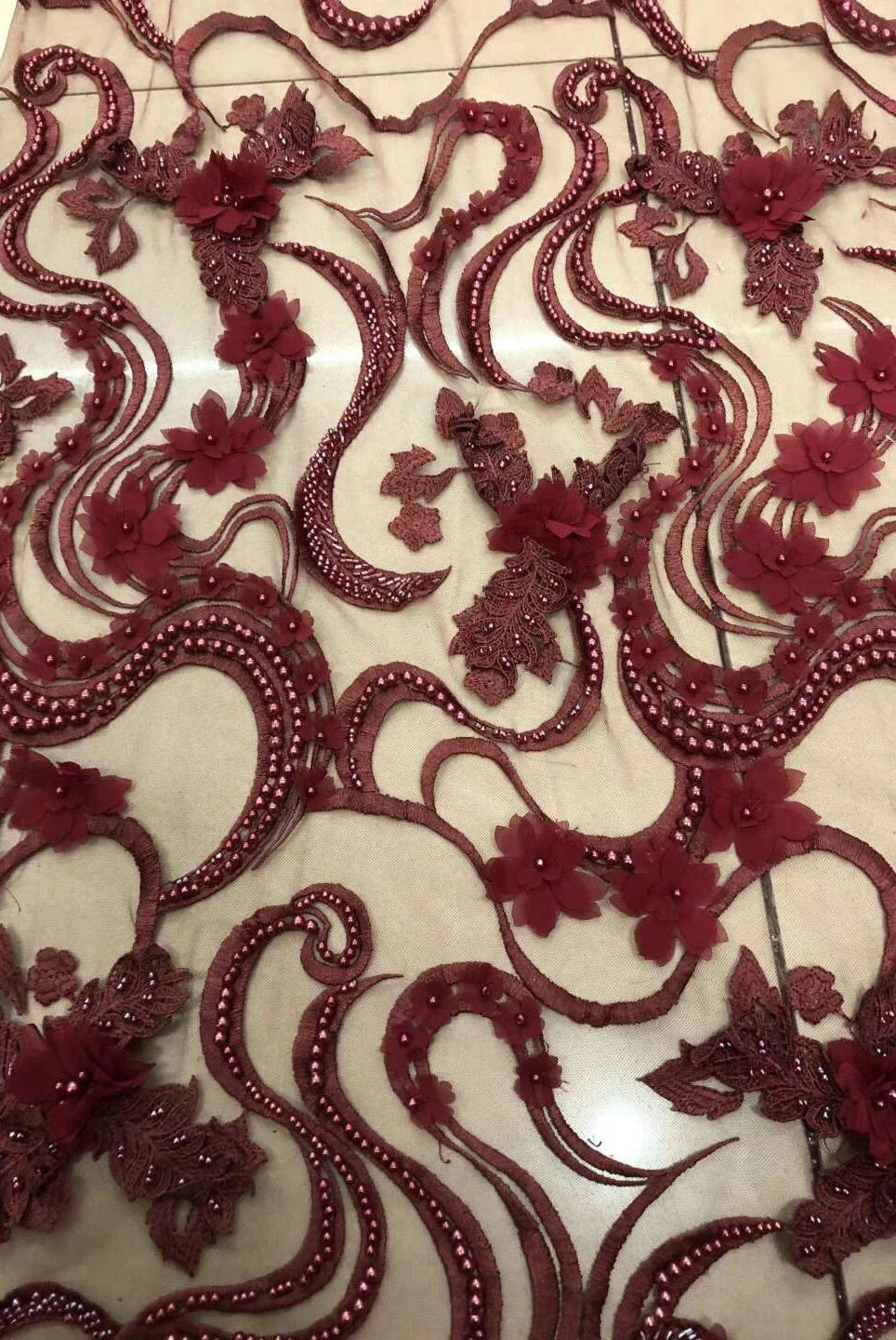 

African Lace Fabric 2019 Embroidered Nigerian Laces Fabric Bridal High Quality French Tulle Lace Fabric for Wedding Party