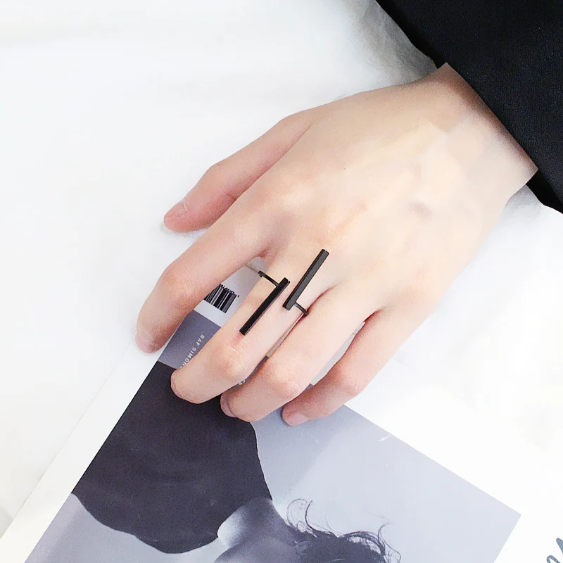 2018 new Novelty Jewelry Fashion Alloy Women Opening Plated Ring Geometry Resizable Simple 1pc New Minus Casual gold ring men