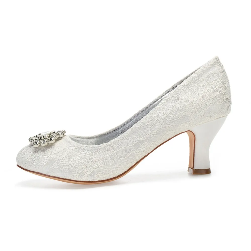 Ivory lace wedding heels