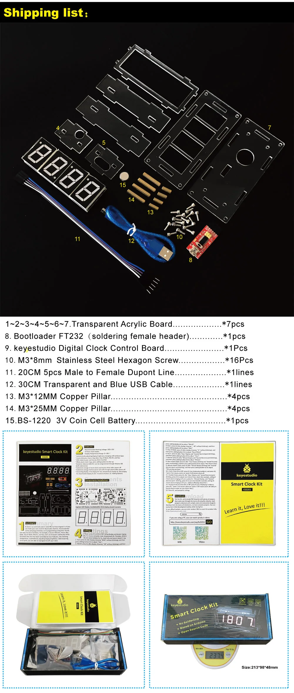 Товар! Keyestudio Смарт-часы комплект для Arduino программирования образования с FTDI+ PDF