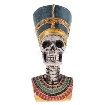 

Ancient Egyptian Pharaoh Figurine Statue Resin Skull for Halloween Decoration Collectible Birthday Gift
