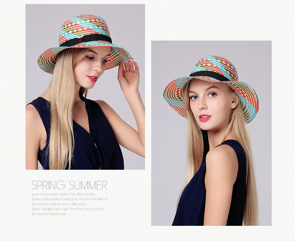 Sedancasesa Женские Пляжные шапки гибкие широкие поля Складная соломенная Защита от солнца шапки для женщин Мода Лето Соломенная шляпка бантом